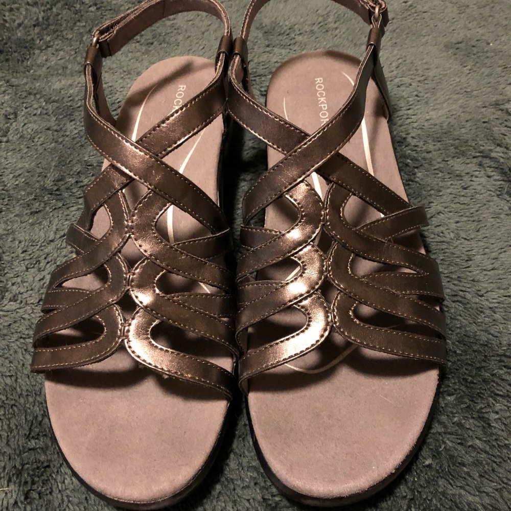 Dark pewter Rockport sandals size 10